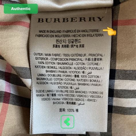 Burberry coats wash tag